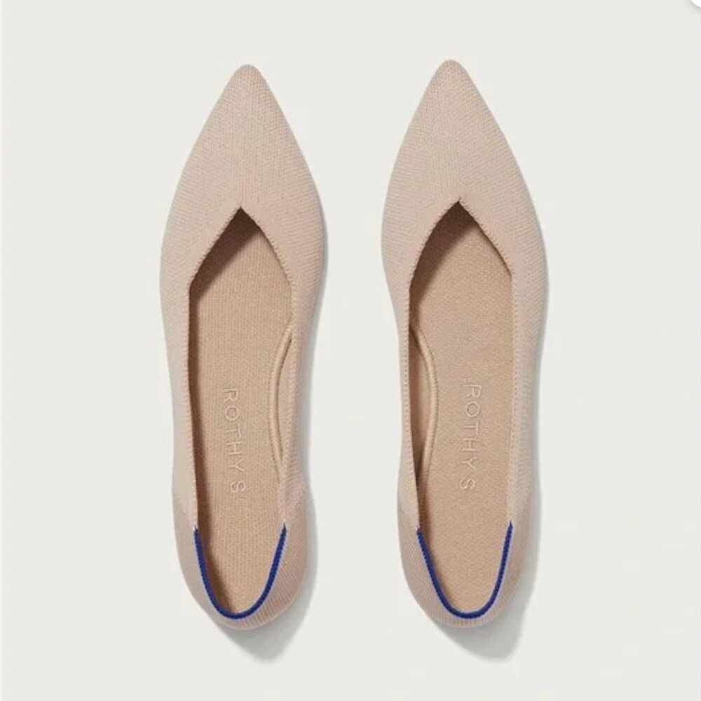 Rothy's The Point Ecru / Soft Beige Size 9 Flats